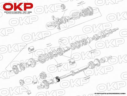 Transmission bearing centre / rear layshaft Alfa 1900