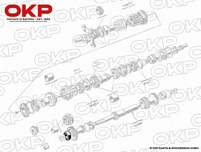 Transmission bearing rear layshaft Alfa 1900 (5-gear)