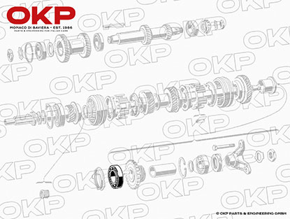 Getriebelager Hauptwelle mitte 1300cc 750 Giulietta