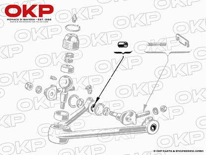 Buchse für Achsschenkelbolzen oben 750 Giulietta