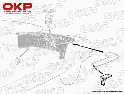 Halter Persenning vorne links Spider 90 - 93