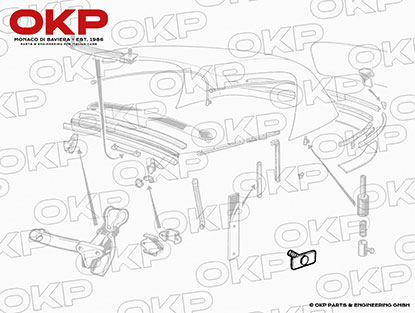 Befestigungsplatte Verdeck 1300 - 2000 Spider 1970 - 93