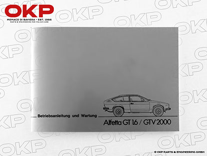 Operating manual Alfetta GT 1.6 / GTV 2000 German