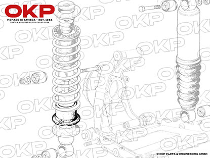 Set Unterlagen / Staubmanschetten Stoßdämpfer Ferrari