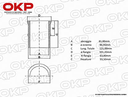 Zylinder Laufbuchse Ferrari 308 std. 81mm