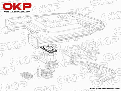 Gasket between carburetor and air box DCNF Fiat / Ferrari