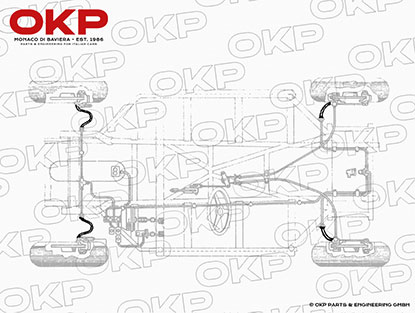 Bremsschlauch F 250 vo. / 275 +330 GT vorne + hinten