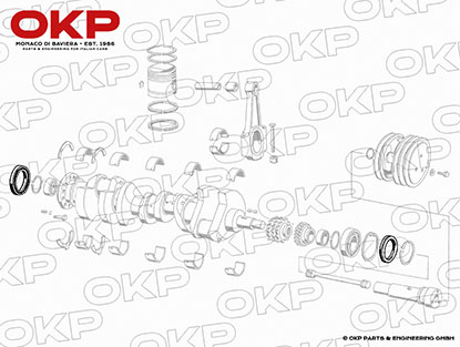 Kit Crankshaft seals Maserati V8 - cylinder 