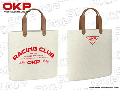 Shopper bag OKP Racing Club off white / rot