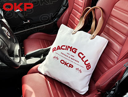 Shopper bag OKP Racing Club off white / rot