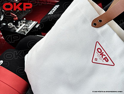 Shopper bag OKP Racing Club off white / red