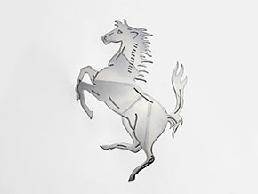 Emblem Ferrari Pferd chrom groß 110mm 1. Serie