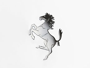Emblem Ferrari Pferd chrom mittel 90mm 1. Serie