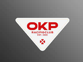 Aufkleber OKP RACING CLUB 160 x 95mm WEISS