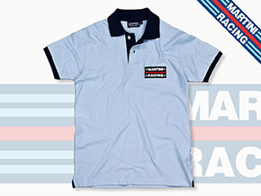 MARTINI RACING 1970s Polo Shirt light blue S