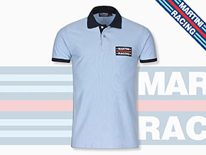 MARTINI RACING 1970s Polo Shirt hellblau L